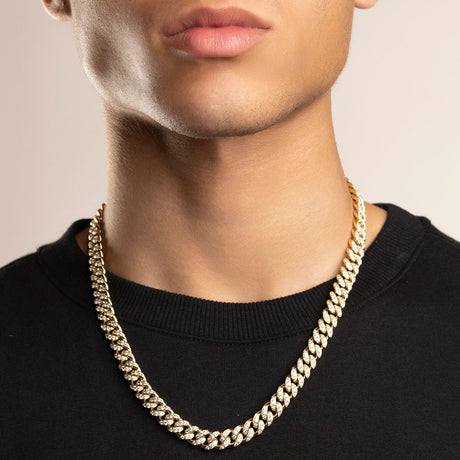 Diamond Cuban Link Chain 10mm lifestyle look The Gold Gods 1
