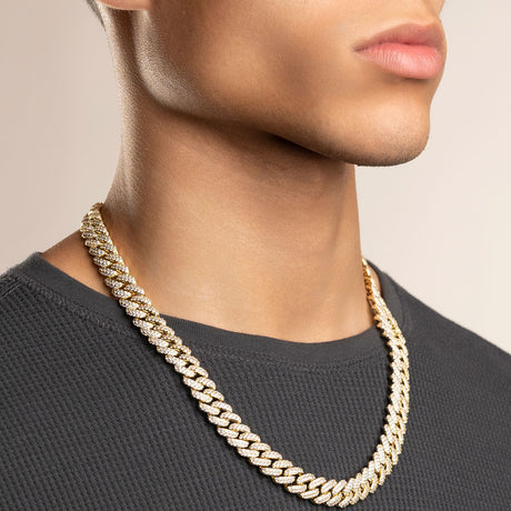 Gold Flooded Diamond Cuban Link Choker Chain 12mm The Gold Gods 22 inch 3