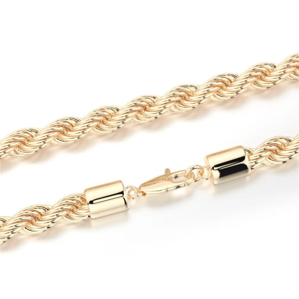 Rope Chain mens jewelry The Gold Gods close up view