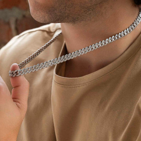 Diamond Cuban Link Micro Choker Chain (8mm) 22"