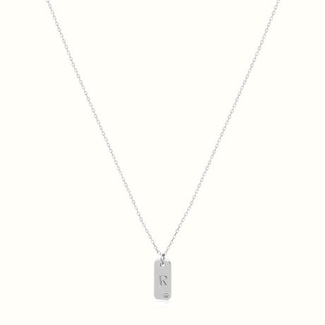 Women's Silver Letter R Plate Necklace Pendant The Gold Goddess Women’s Jewelry By The Gold Gods
