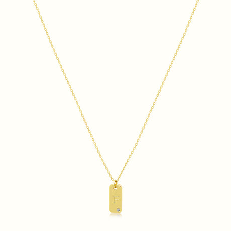 Women's Vermeil Letter F Plate Necklace Pendant The Gold Goddess Women’s Jewelry By The Gold Gods