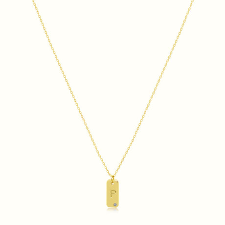 Women's Vermeil Letter P Plate Necklace Pendant The Gold Goddess Women’s Jewelry By The Gold Gods
