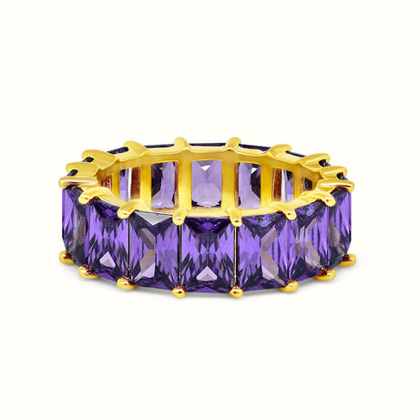 Women's Vermeil Multi Color Emerald Eternity Ring